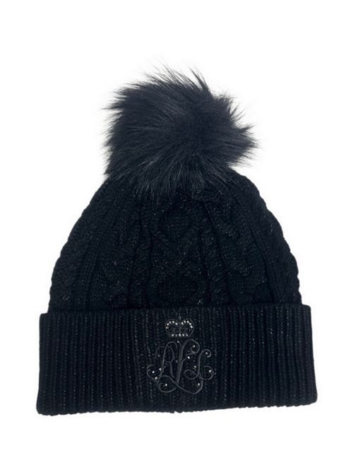 cappello donna con pon pon nero Ralph Lauren | 454P04857001